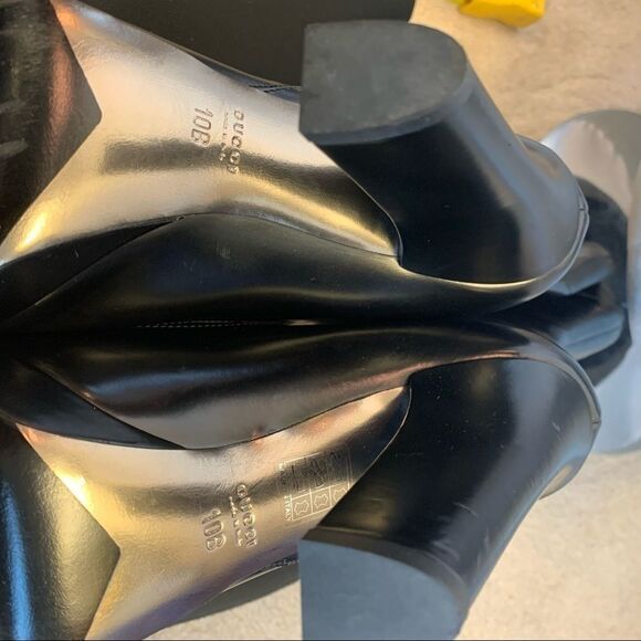 GUCCI Black Glossy Leather Knee High Platform Boot Sz 10B - Picture 11 of 16